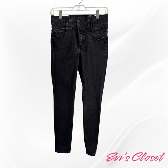 Ann Taylor The High Rise Skinny Jeans Dark Wash Black Size 4P - Picture 1 of 10